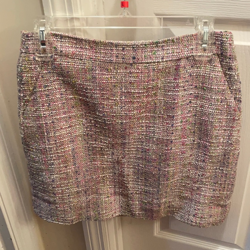 J Crew Size 4 Multi Colored Tweed Mini Skirt
